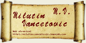 Milutin Vančetović vizit kartica